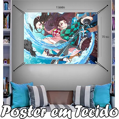 Bandeira Decorativa Demon Slayer Tanjiro And Nezuko .Mod1